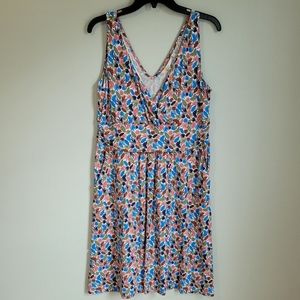 NWT Boden 12 Petite Lola jersey T soft sleeveless Print Dress with pockets